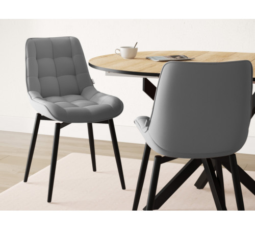 Стул Бостон / Кайл, серый/черные ножки