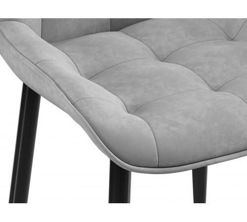 Комплект стульев 3 шт Бостон / Кайл, серый микровелюр/черные ножки
