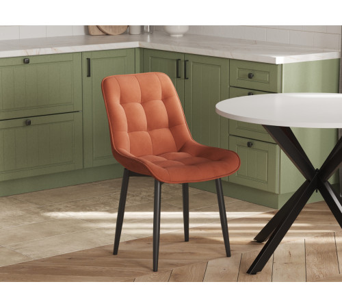 Комплект стульев 2 шт Бостон / Кайл, серый микровелюр/черные ножки