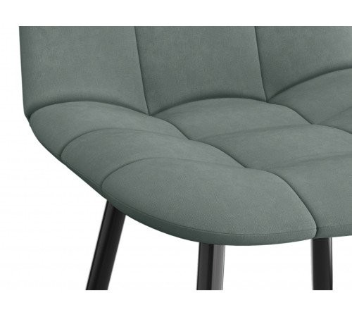 Комплект стульев 3 шт Фред / Кристофер, серо-зеленый микровелюр/черный