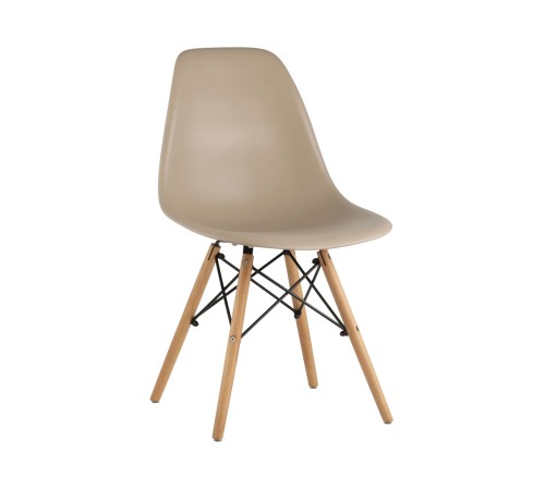 УТ000000272 Стул EAMES, бежево-серый, дер. ножки (8056PP DARK GREY) [бежево-серый]