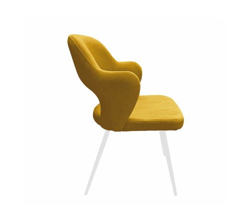Стул Рио / Альфред, желтый микровелюр/белый