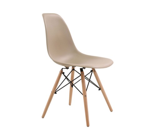 УТ000000272 Стул EAMES, бежево-серый, дер. ножки (8056PP DARK GREY) [бежево-серый]