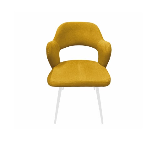 Стул Рио / Альфред, желтый микровелюр/белый