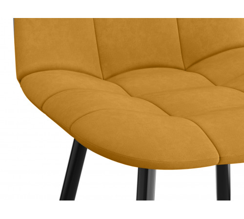 Комплект стульев 2 шт Фред / Кристофер, темно-желтый микровелюр/черный
