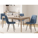 Комплект стульев 3 шт Фред / Кристофер, сине-голубой микровелюр/черный