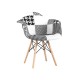 УТ000002350 Кресло EAMES пэчворк, черно-белое