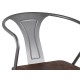 УТ000001861 Стул TOLIX ARM WOOD серебристый матовый + темное дерево