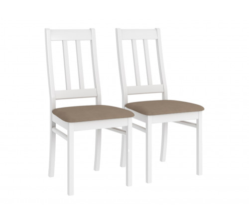 Комплект стульев 2 шт Лейс, белый античный/серо-бежевый