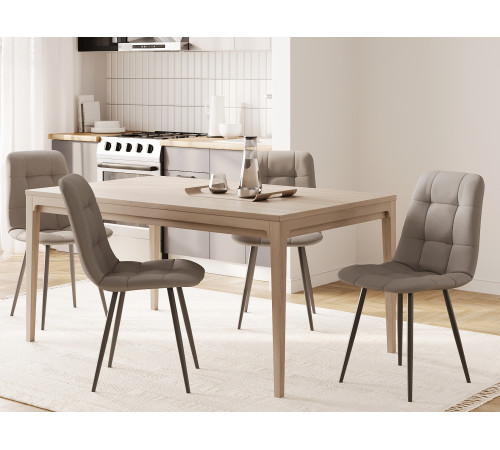 Комплект стульев 2 шт Фред / Кристофер, темно-желтый микровелюр/черный