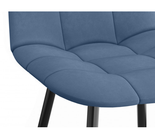 Комплект стульев 3 шт Фред / Кристофер, сине-голубой микровелюр/черный