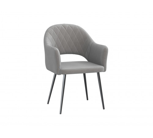 Комплект стульев 2 шт. София / Николас, светло-серый микровелюр/белый