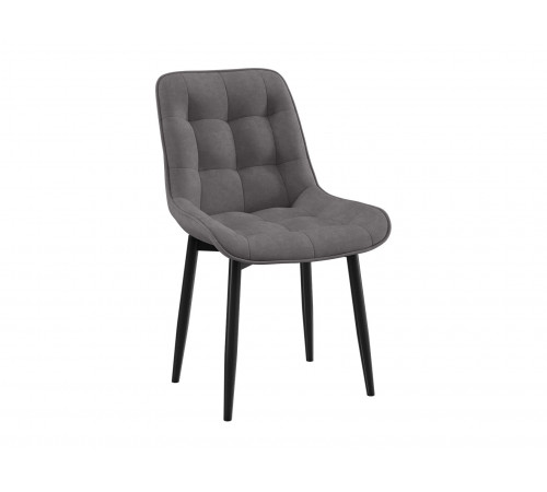 Комплект стульев 2 шт Бостон / Кайл, серый микровелюр/черные ножки