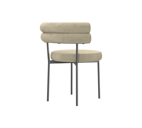 Кухонный стул Михель / Прага, бежевый микровелюр/черный