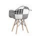 УТ000002350 Кресло EAMES пэчворк, черно-белое