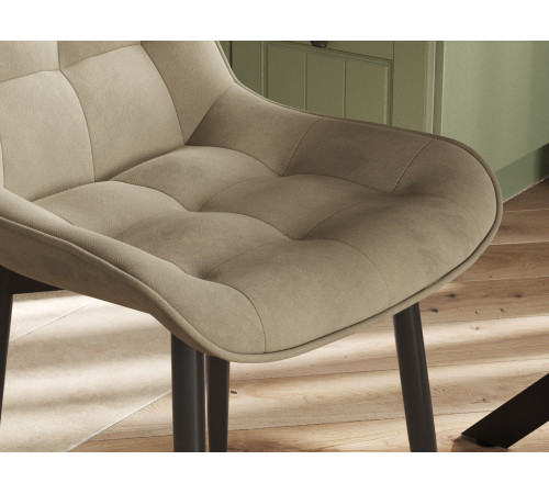 Комплект стульев 3 шт Бостон / Кайл, бежевый микровелюр/черный