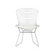 УТ000004219 Стул обеденный Bertoia, хромированный, с белой подушкой