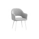 Комплект стульев 2 шт. София / Николас, светло-серый микровелюр/белый