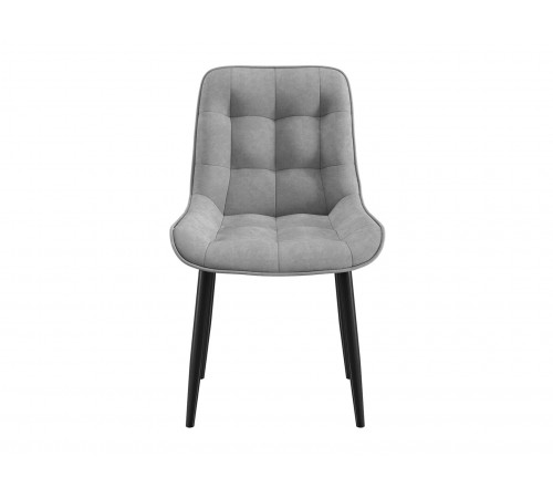 Комплект стульев 3 шт Бостон / Кайл, серый микровелюр/черные ножки