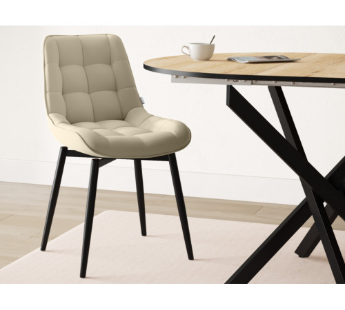 Стул Бостон / Кайл, бежевый/черный