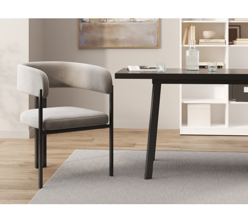 Комплект стульев 2 шт Брис / Бетховен, бежевый микровелюр/черный