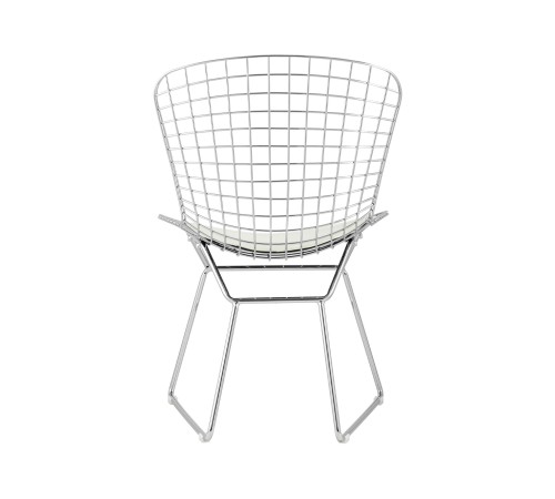 УТ000004219 Стул обеденный Bertoia, хромированный, с белой подушкой УТ000004219 Стул обеденный Bertoia, хромированный, с белой подушкой
