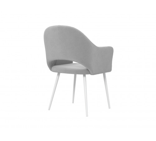 Комплект стульев 2 шт. София / Николас, светло-серый микровелюр/белый