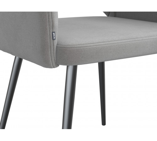 Комплект стульев 2 шт. София / Николас, светло-серый микровелюр/белый