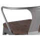 УТ000001861 Стул TOLIX ARM WOOD серебристый матовый + темное дерево
