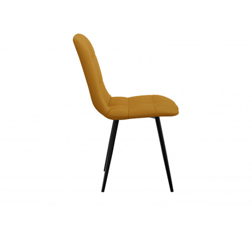 Комплект стульев 2 шт Фред / Кристофер, темно-желтый микровелюр/черный