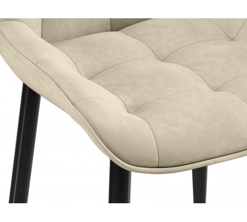 Комплект стульев 3 шт Бостон / Кайл, бежевый микровелюр/черный