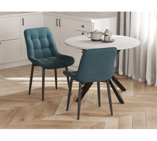 Комплект стульев 2 шт Бостон / Кайл, серый микровелюр/черные ножки