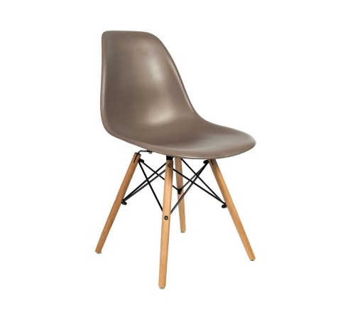 УТ000000272 Стул EAMES, бежево-серый, дер. ножки (8056PP DARK GREY) [бежево-серый]