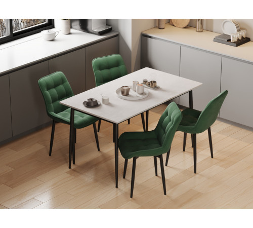 Комплект стульев 2 шт Бостон / Кайл, серый микровелюр/черные ножки