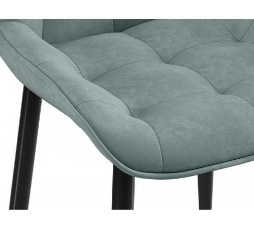 Комплект стульев 2 шт Бостон / Кайл, серый микровелюр/черные ножки