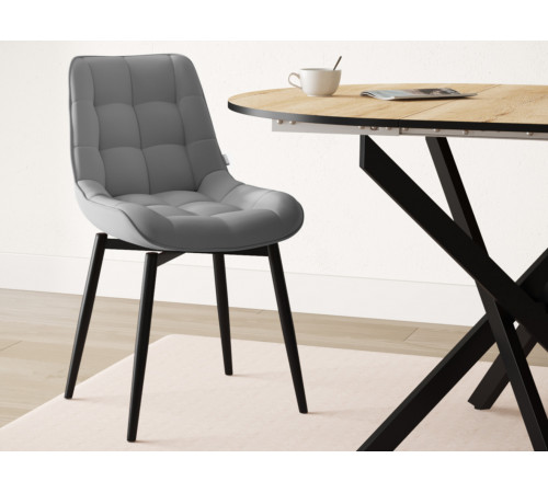 Стул Бостон / Кайл, серый/черные ножки