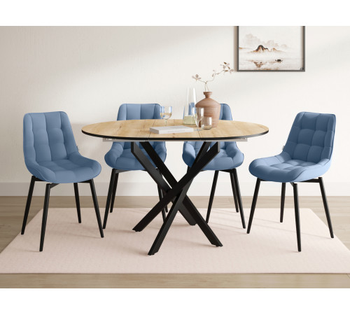 Стул Бостон / Кайл, сине-голубой/черный