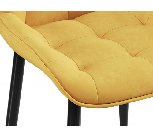 Комплект стульев 4 шт Бостон / Кайл, темно-желтый микровелюр/черный