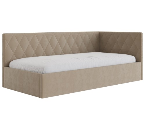 Тахта с подъемным механизмом Алекс 120х200, кремовый велюр + Матрас Optima SХ 22 120х200