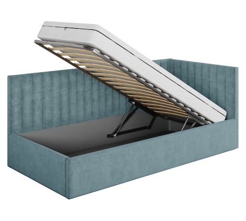 Тахта с подъемным механизмом Эйми 90х200, бирюзовый шенилл