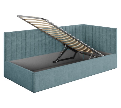 Тахта с подъемным механизмом Эйми 90х200, бирюзовый шенилл