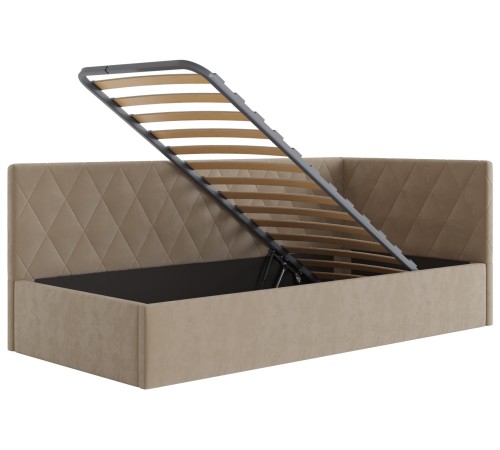 Тахта с подъемным механизмом Алекс 120х200, кремовый велюр + Матрас Optima SХ 22 120х200