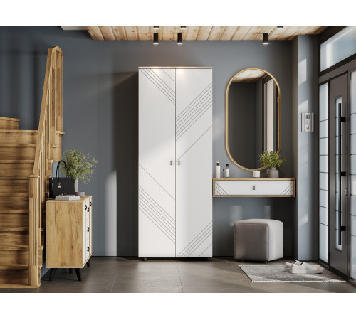 Стол туалетный Кайло навесной, дуб золотой/белый матовый