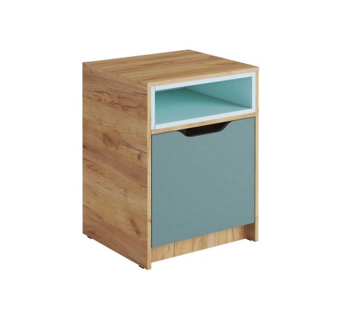 Тумба прикроватная Рич, дуб крафт золотой/кенди/сумеречный голубой