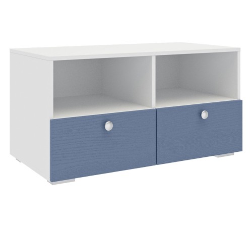 Тумба Абрис 2 ящ ниша 332.05, дуб адриатика синий/белый