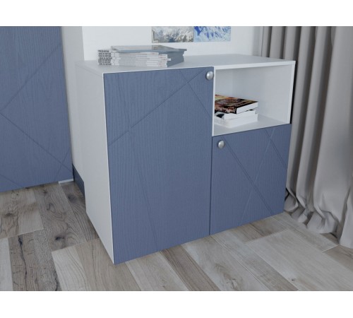 Тумба Абрис 2 дв ниша 332.06, дуб адриатика синий/белый Тумба Абрис 2 дв ниша 332.06, дуб адриатика синий/белый