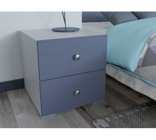 Тумба Абрис 2 ящ 332.03, дуб адриатика синий/белый