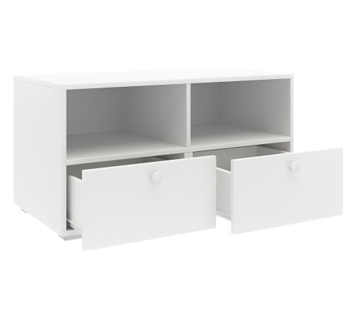 Тумба Абрис 2 ящ ниша 332.05, белый глянец/белый