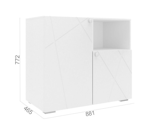 Тумба Абрис 2 дв ниша 332.06, дуб адриатика синий/белый Тумба Абрис 2 дв ниша 332.06, дуб адриатика синий/белый