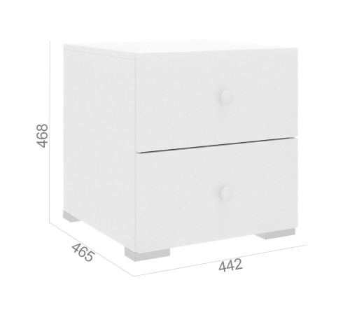 Тумба Абрис 2 ящ 332.03, дуб адриатика синий/белый